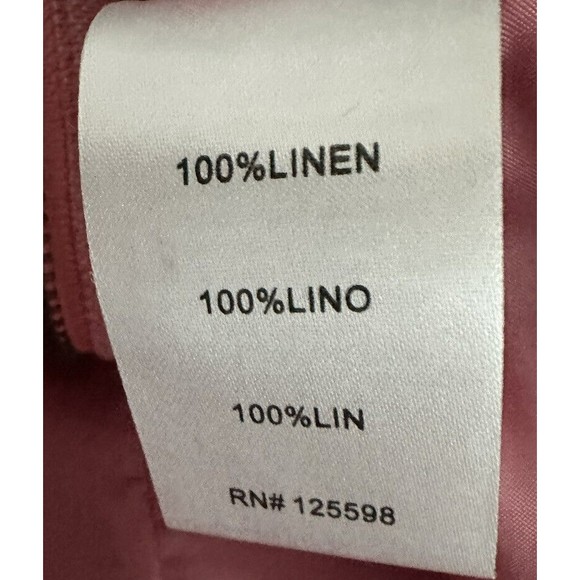 Company Ellen Tracy Womens L Full Zip Pink Linen Jacket Collared Lined Coat - Picture 5 of 7